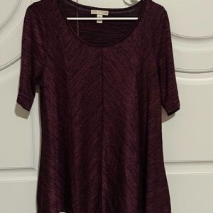 Dana Buchman Deep Burgundy Short Sleeve Top